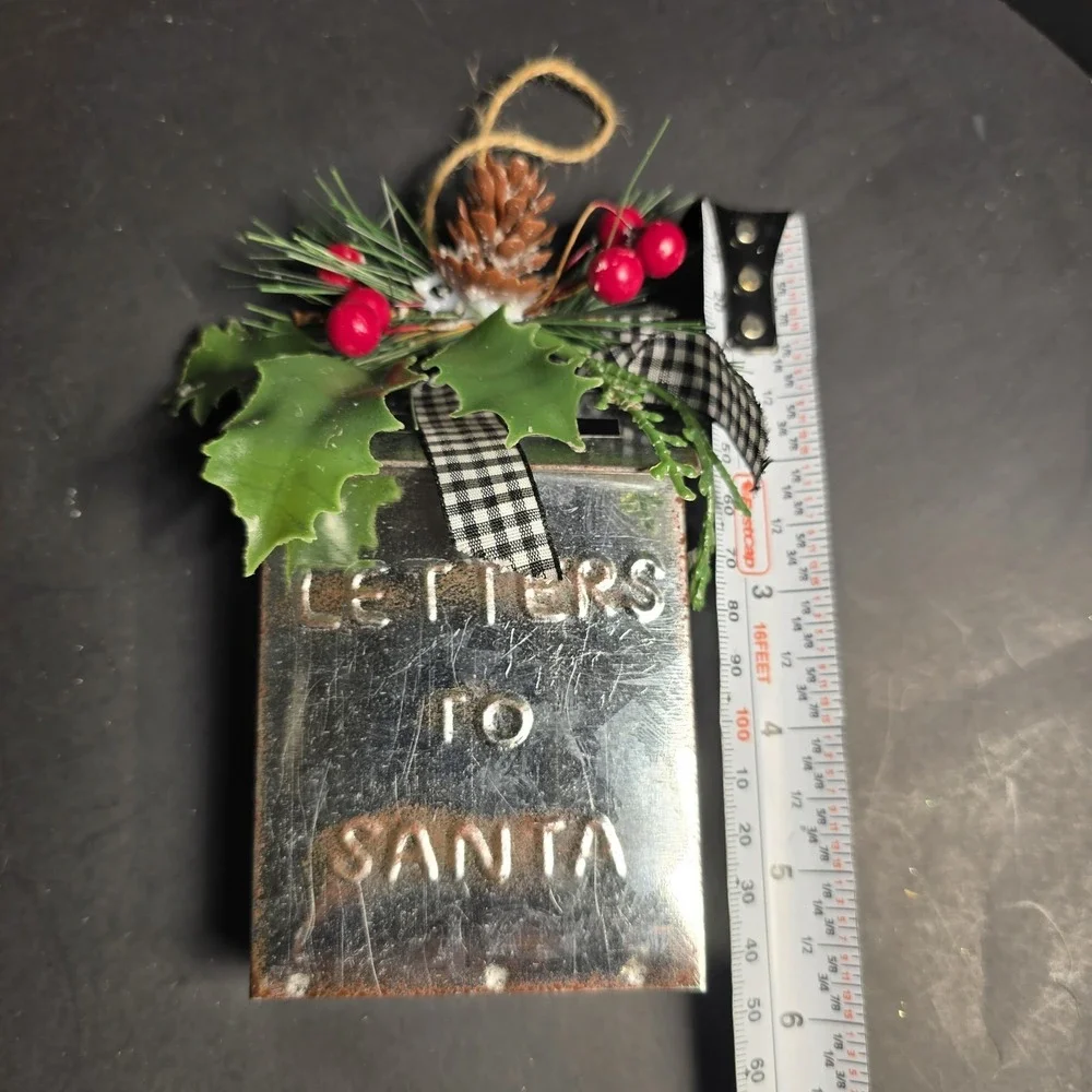 Letters‎ To Santa Vintage Mailbox Christmas Ornament Distressed